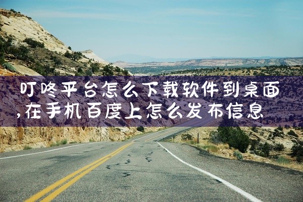 叮咚平台怎么下载软件到桌面